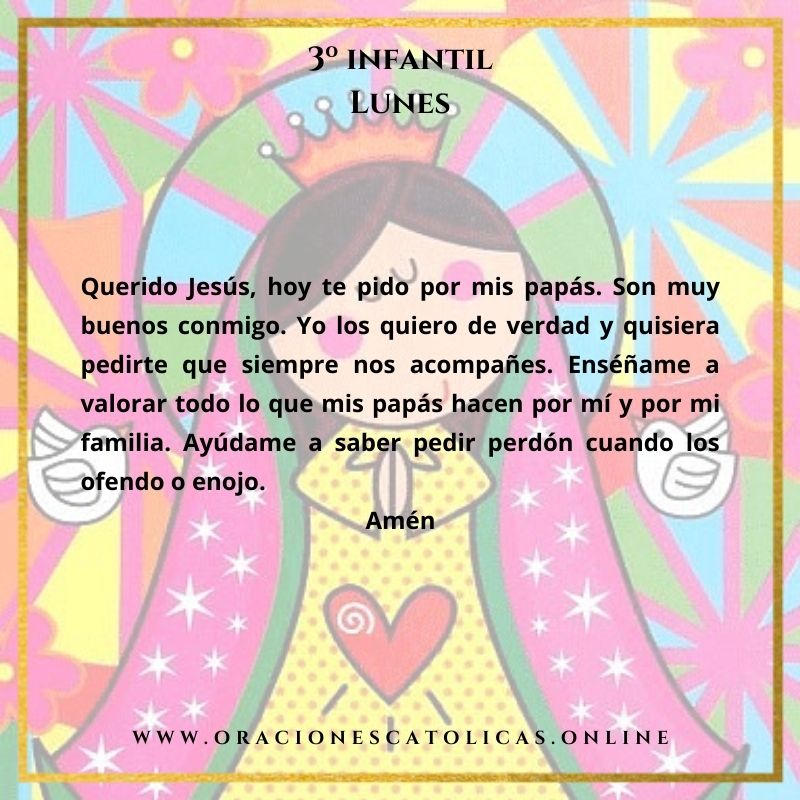 oracion para ninos 3 infantil lunes