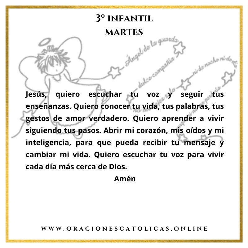 oracion para ninos 3 infantil martes