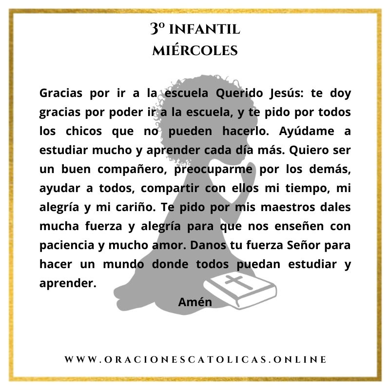 oracion para ninos 3 infantil miercoles